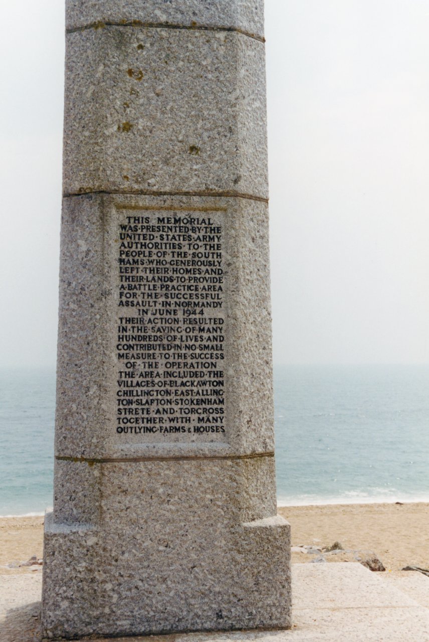 South Hams where town was used for battle practice for assault in Normandy  June 1944